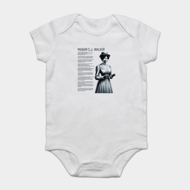 Madam C.J. Walker - Black History Legend Baby Bodysuit by UrbanLifeApparel